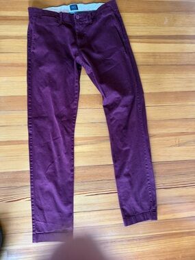 J. Crew Stretch Chinos in Burgundy